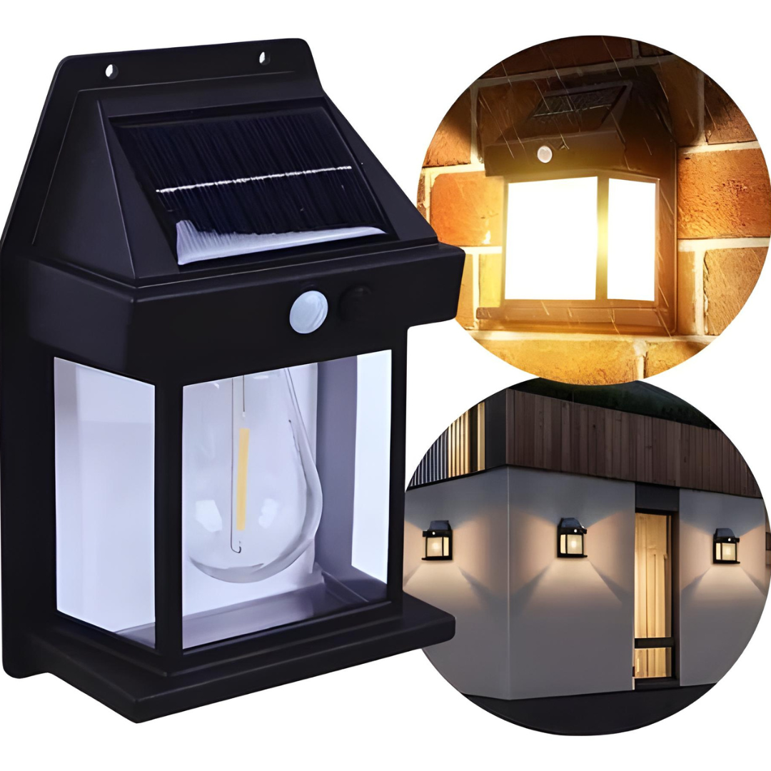 Aplique Solar tipo farol 2X1