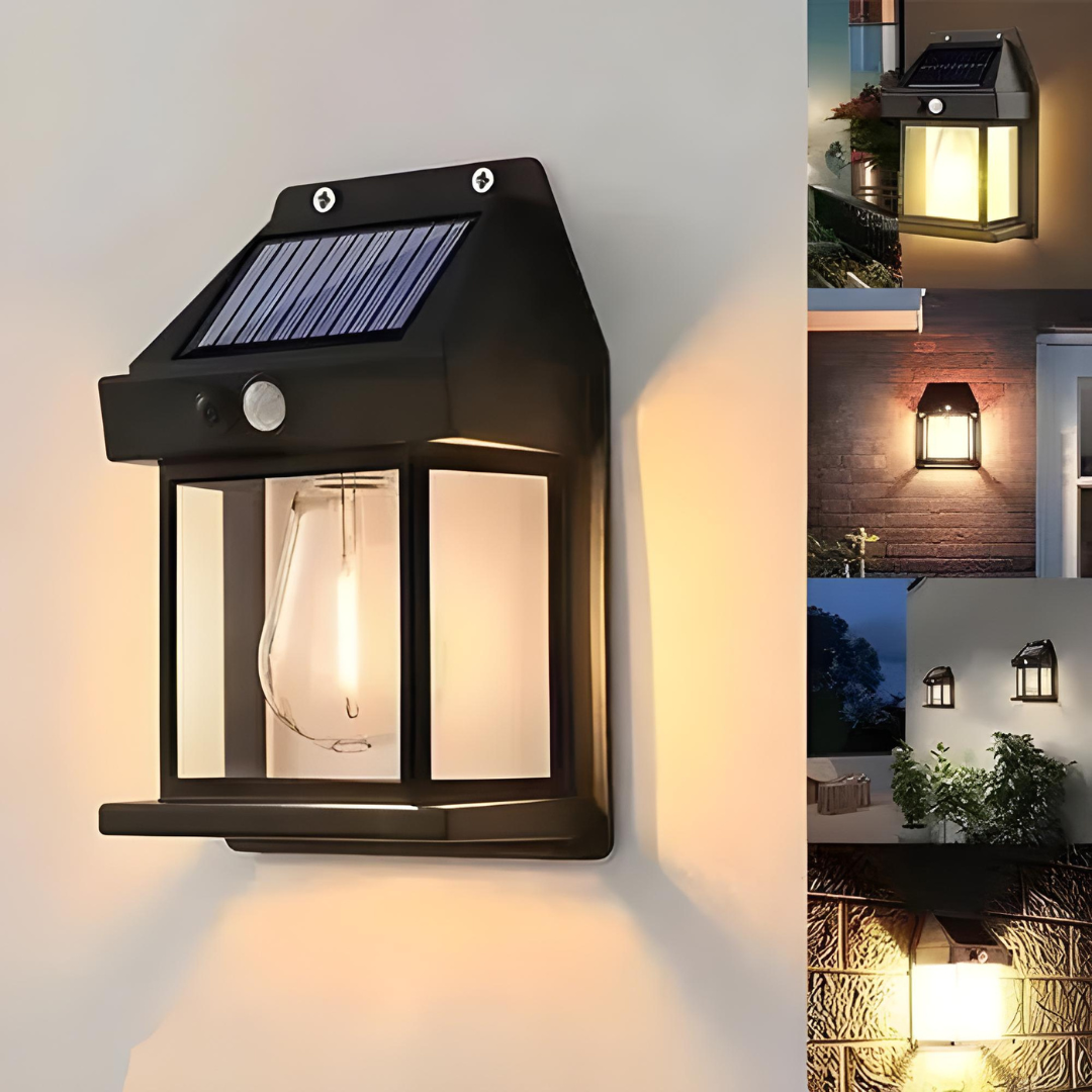 Aplique Solar tipo farol 2X1