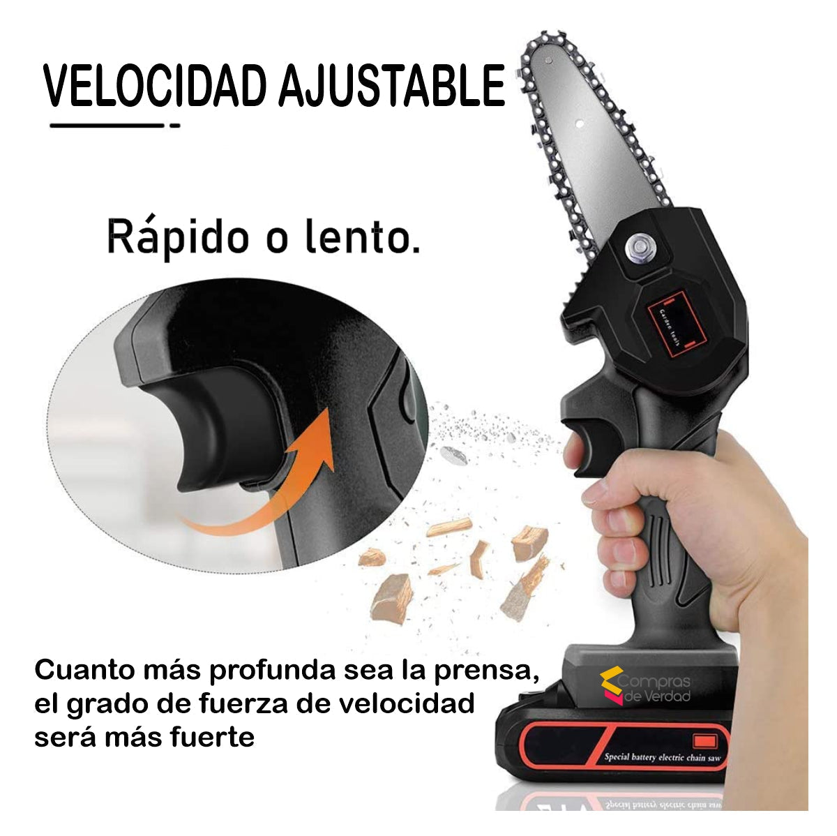 Mini Motosierra Eléctrica 6 pulgadas.